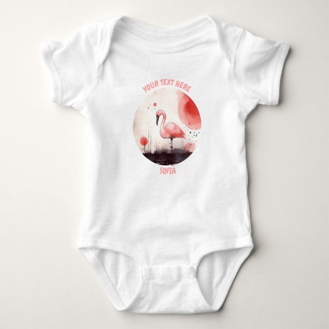 Personalized BabyFlamingo bodysuit (Front)