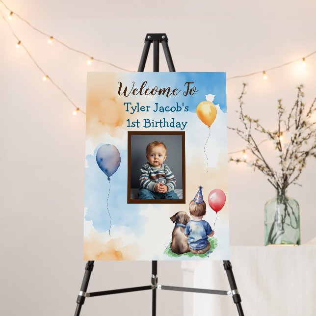 Personalized Baby's 1st Birthday Welcome Foam Board (In Situ (Stand))