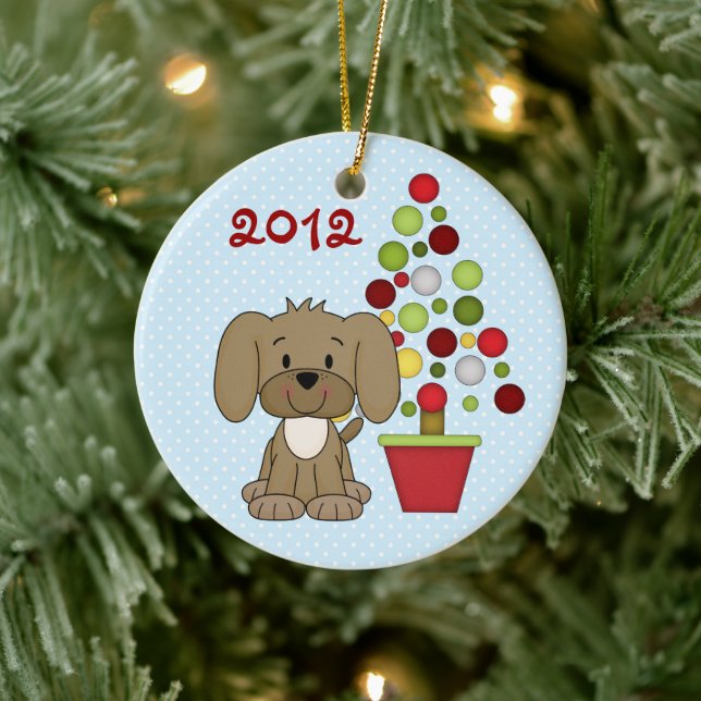 Personalized Baby's 1st Christmas Dog Ornament (Tree)