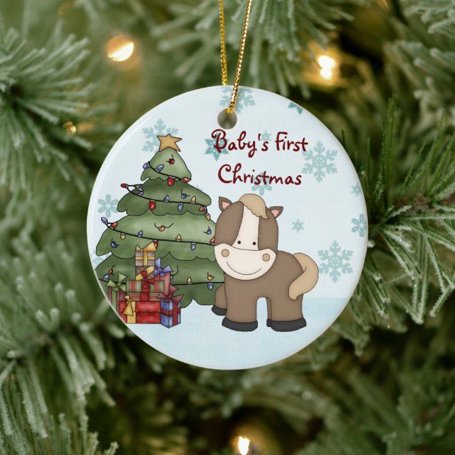 Personalized Baby's 1st Christmas Horse Ornament (Tree)