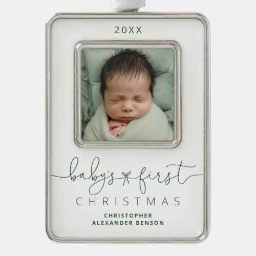 Personalized Babys 1st Christmas Photo Christmas Ornament