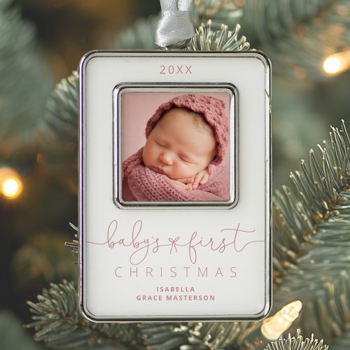 Personalized Babys 1st Christmas Photo Christmas Ornament