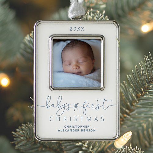 Personalized Babys 1st Christmas Photo Christmas Ornament