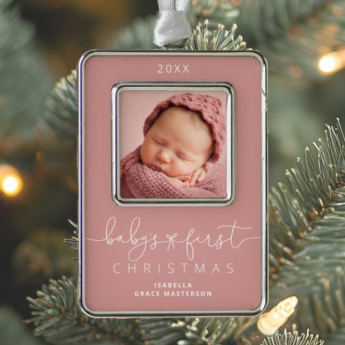 Personalized Babys 1st Christmas Photo Christmas Ornament