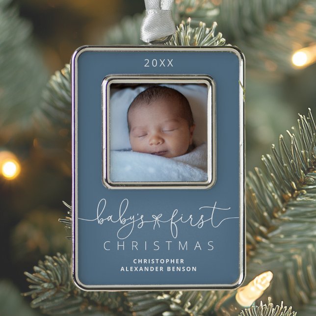 Personalized Baby's 1st Christmas Photo Christmas Ornament (Creator Uploaded)