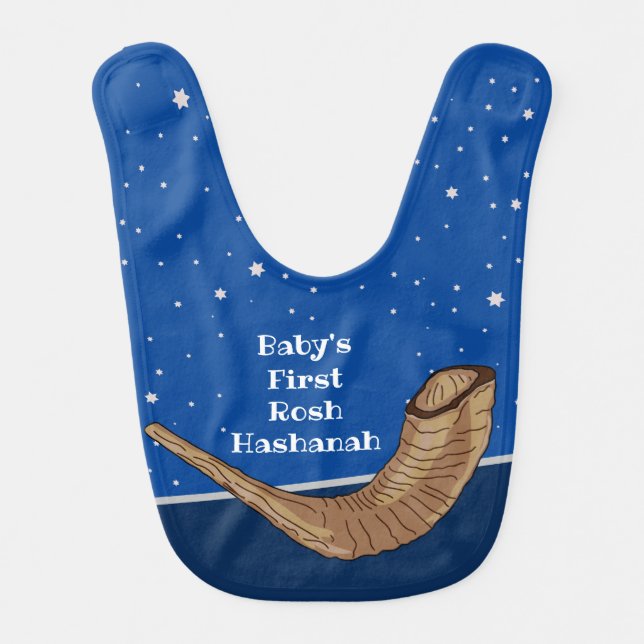 Personalized Baby's 1st Rosh Hashanah Shofer Bib (Front)