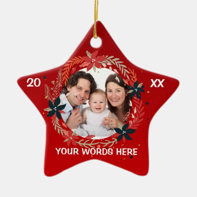 Personalized Baby's Christmas Photo Ornament (Front)
