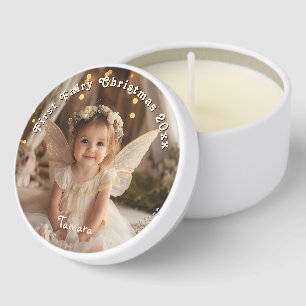 Personalized Baby's Cute First Christmas Fairy Mini Candle Favors