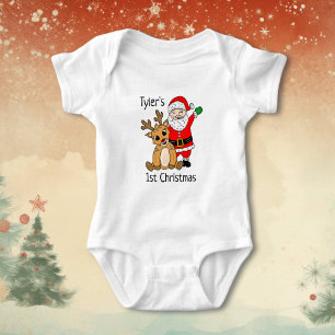 Personalized Baby's First Christmas Baby Bodysuit