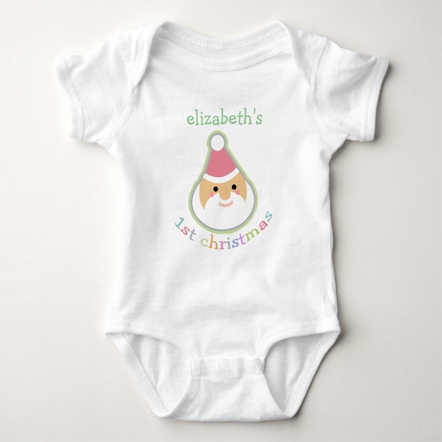 Personalized Baby's First Christmas Baby Bodysuit (Front)