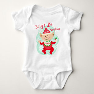Personalized Baby's First Christmas Baby Bodysuit