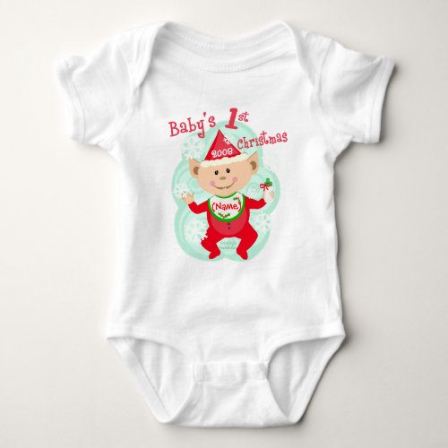 Personalized Babys First Christmas Baby Bodysuit