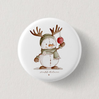 Personalized Baby's First Christmas Bodysuit Button