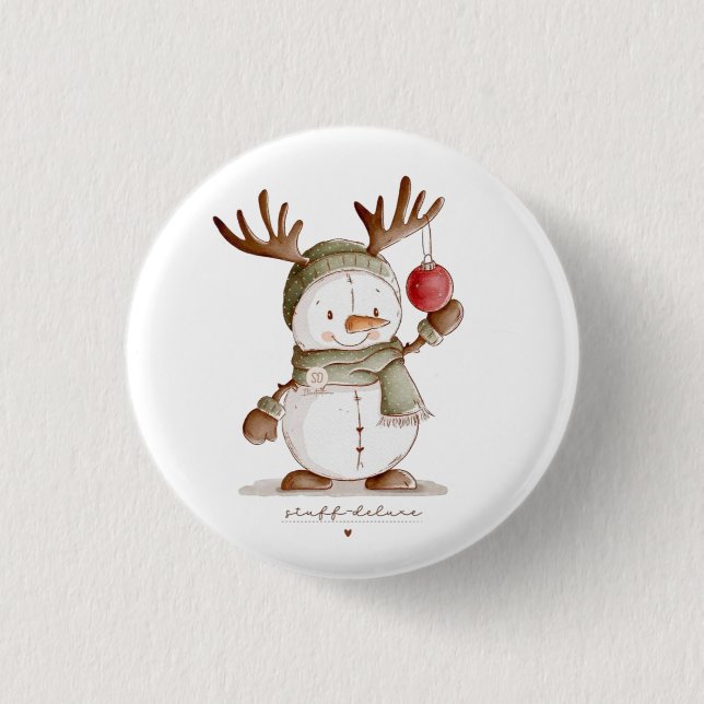 Personalized Baby's First Christmas Bodysuit Button (Front)