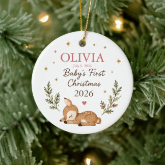 Personalized Baby's First Christmas Ceramic Ornament