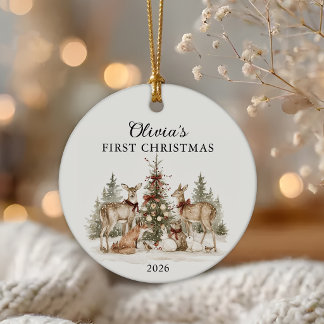 Personalized Baby's First Christmas Ceramic Ornament