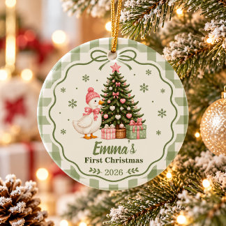 Personalized Baby's First Christmas Ceramic Ornament