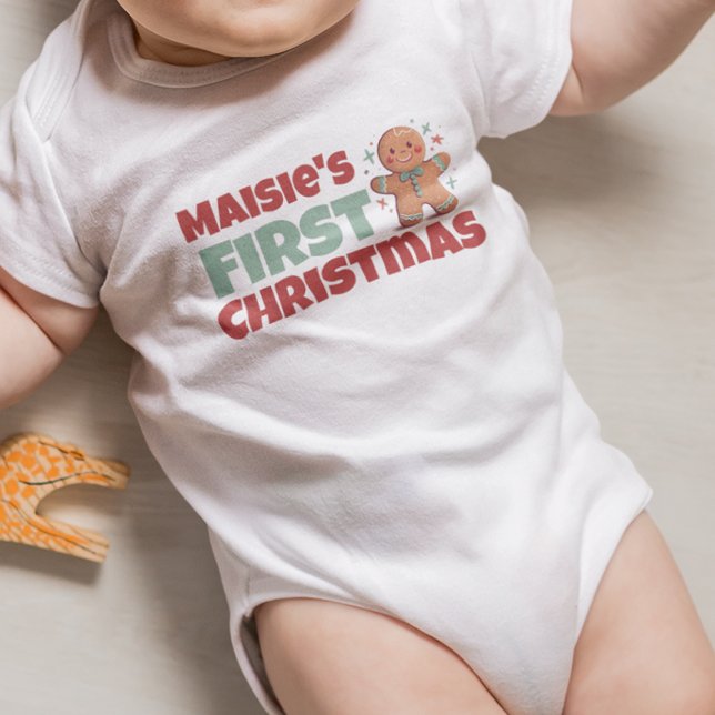 Personalized Baby's First Christmas Gingerbread Baby Bodysuit (Creator Uploaded)