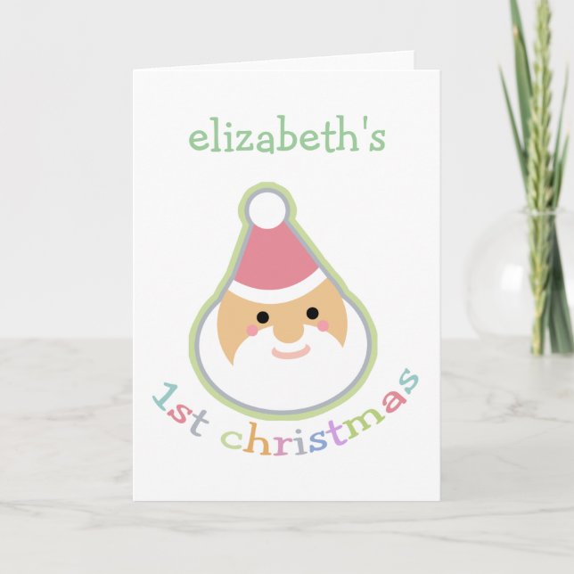 Personalized Baby's First Christmas Holiday Card (Front)
