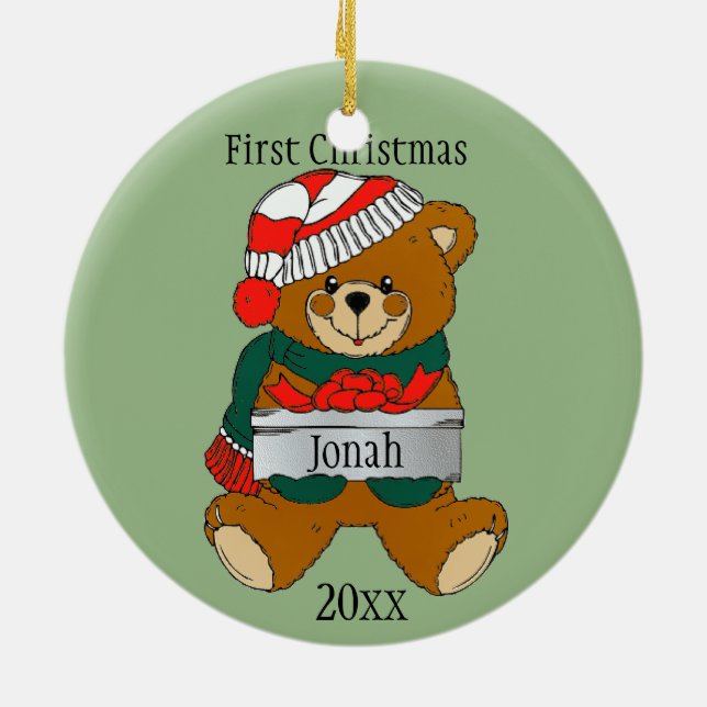 Personalized Baby's First Christmas Ornament (Back)