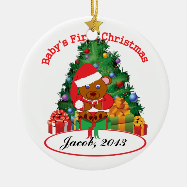 PERSONALIZED "Baby's First Christmas" Ornament (Front)