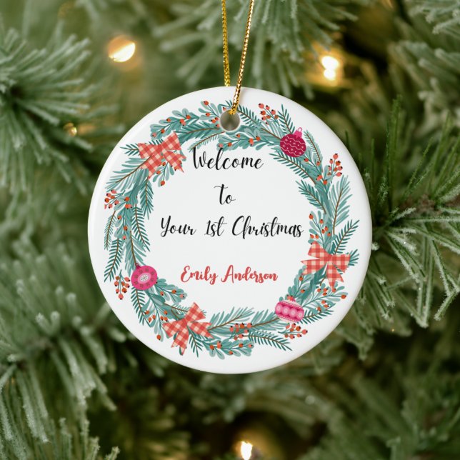 Personalized Baby's First Christmas Ornament (Tree)
