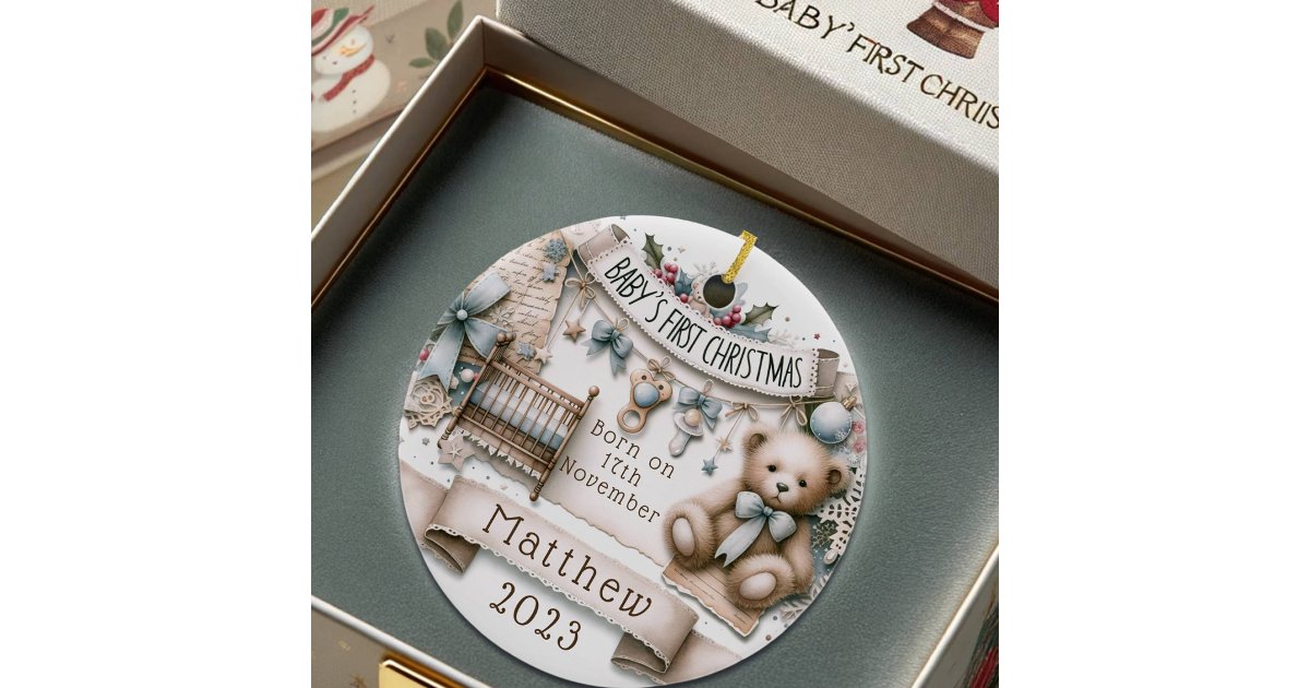 Personalized Baby's First Christmas Ornament 2023 Zazzle