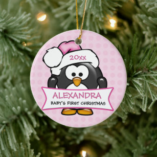 baby's first christmas penguin ornament