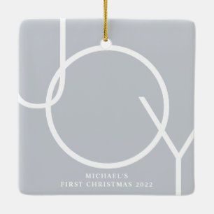 Personalized Baby's First Christmas Photo Ceramic Ornament