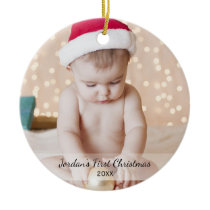 Personalized Babys First Christmas Photo Name Year Ceramic Ornament Personalized Babys First Christmas Photo Name Year Ceramic Ornament
