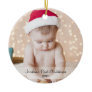 Personalized Babys First Christmas Photo Name Year Ceramic Ornament