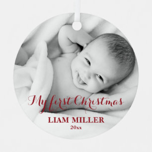 Personalized Babys First Christmas Photo Ornament