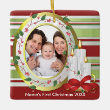 Personalized Baby's First Christmas Photo Ornament