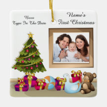 Personalized Baby's First Christmas Photo Ornament