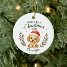 Personalized Baby's First Christmas "Puppy"