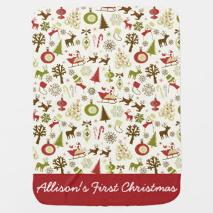 Personalized Baby's First Christmas Stroller Blanket