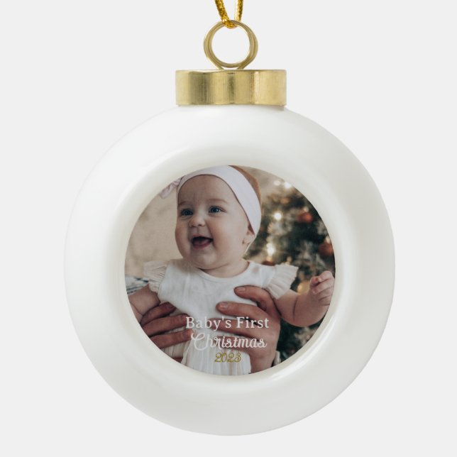 Personalized Baby's First Christmas Tree Ornament (Front)