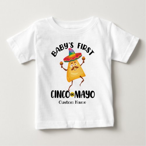 Personalized Babys First Cinco de Mayo Baby T_Shirt