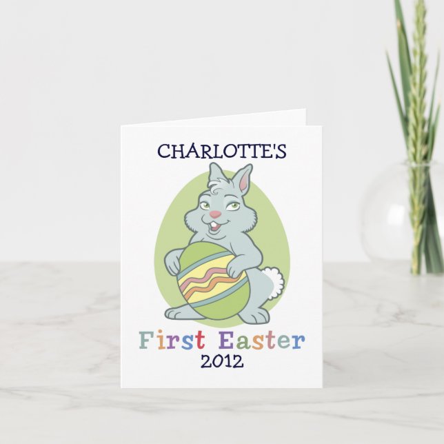Personalized Baby's First Easter Holiday Card (Front)