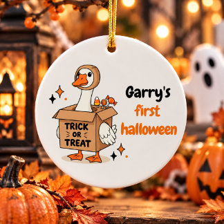 Personalized Baby's First Halloween Ceramic Ornament