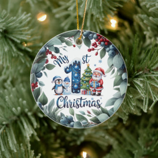 Personalized Baby's First Holiday Keepsake Ceramic Ornament