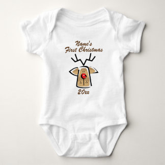 Personalized Baby's Name First Christmas Baby Bodysuit