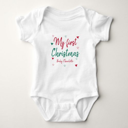 Personalized Babysuit Name 1st Christmas Day Baby Bodysuit