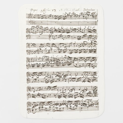Personalized Bach for Baby Classic Sheet Music Bab Baby Blanket