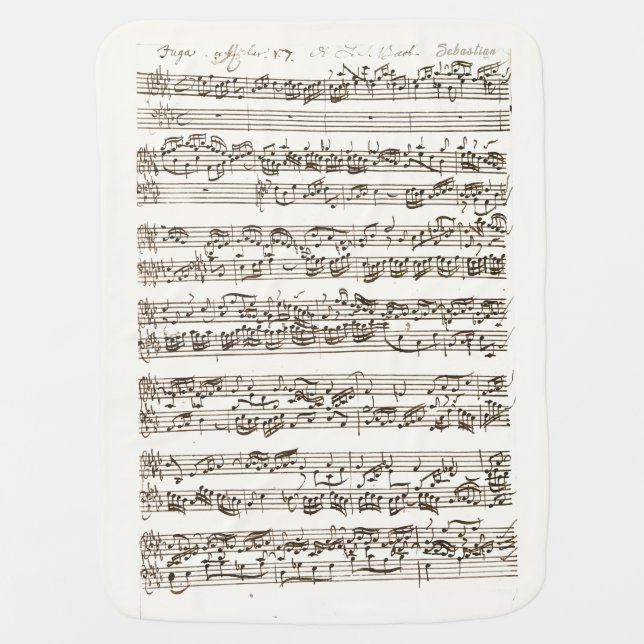 Personalized Bach for Baby Classic Sheet Music Bab Blanket (Front)