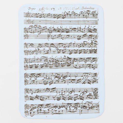 Personalized Bach for Baby Classic Sheet Music     Baby Blanket