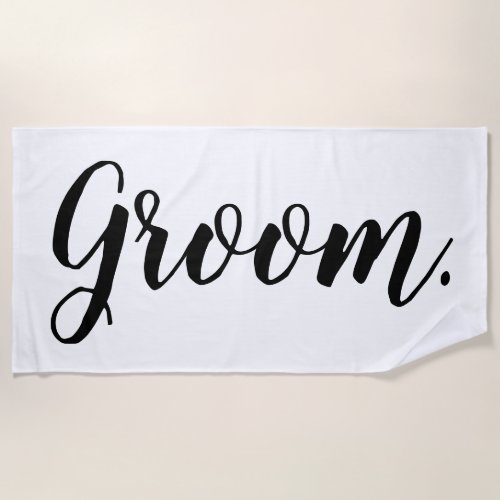 Personalized Bachelor Groom Beach Towel