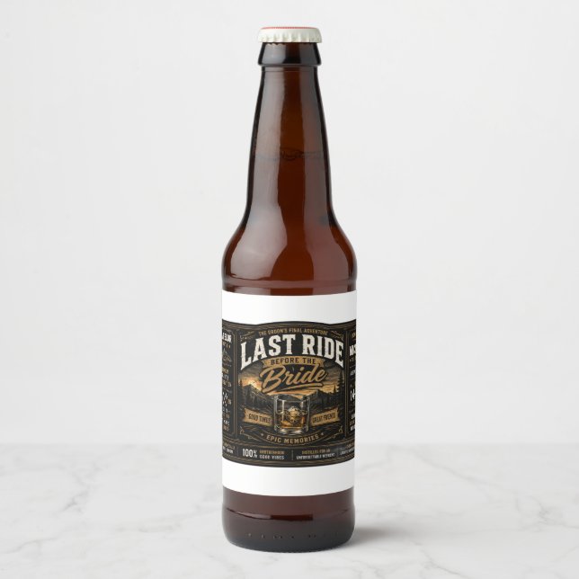 Personalized Bachelor Party Beer Bottle Label (Front)