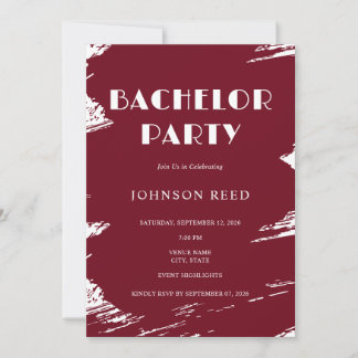 Personalized Bachelor Party Invitation Card