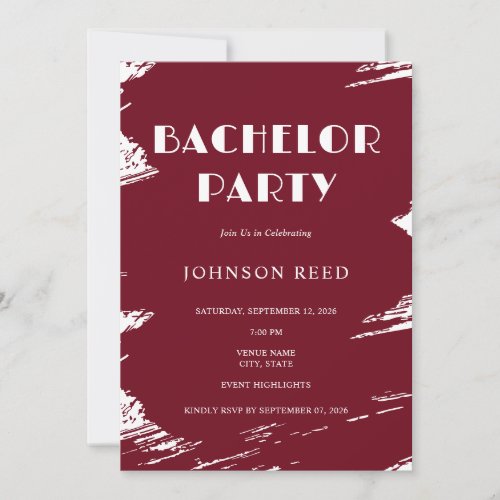 Personalized Bachelor Party Invitation Card
